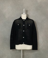 コットン100％ローゲージニットカーディガン（ネイビー）