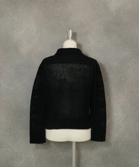 コットン100％ローゲージニットカーディガン後（ネイビー）