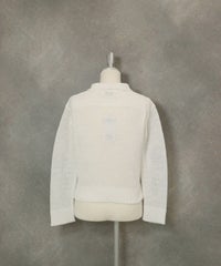 コットン100％ローゲージニットカーディガン後（ホワイト）