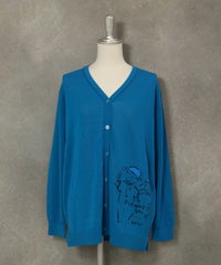 イラストニットカーディガン（ブルー）