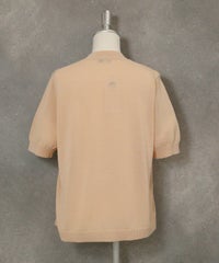 イラストニット半袖プルオーバー後（ベージュ）