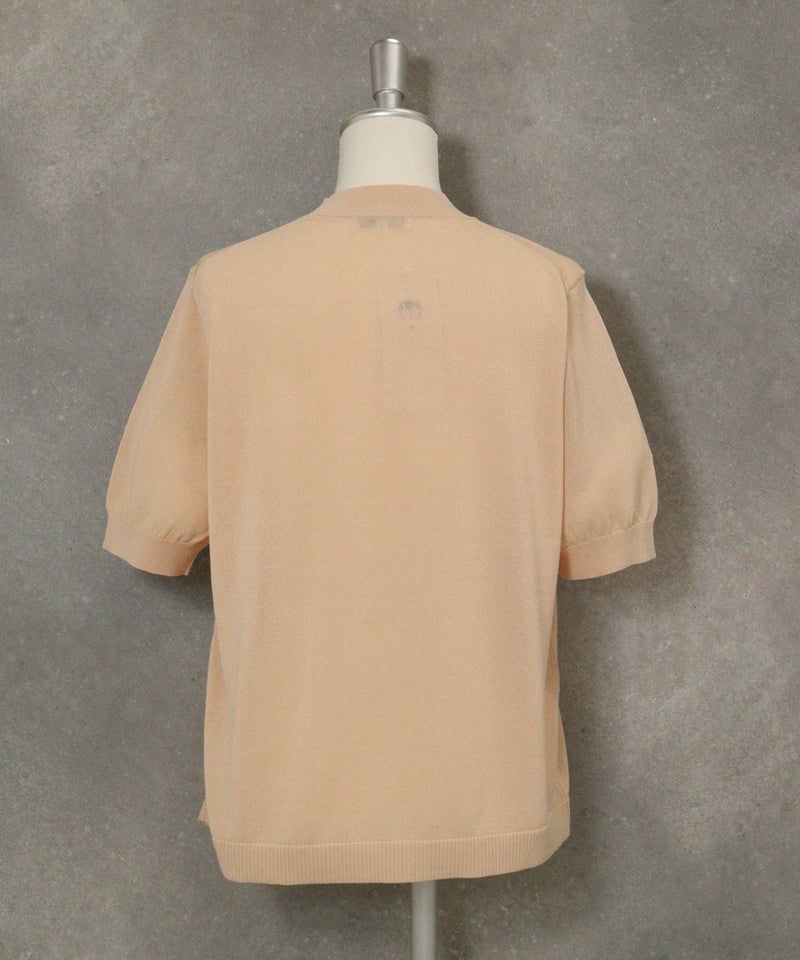 イラストニット半袖プルオーバー後（ベージュ）