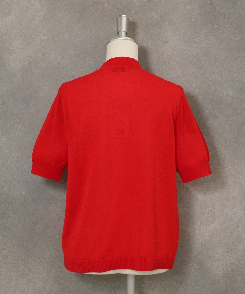 イラストニット半袖プルオーバー後（レッド）