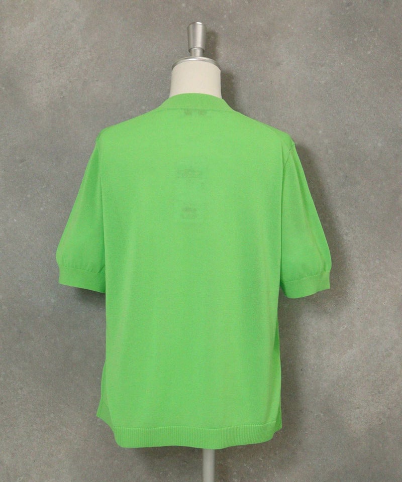 イラストニット半袖プルオーバー後（ライトグリーン）