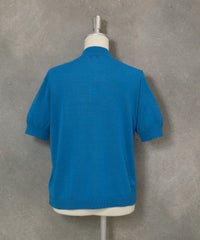 イラストニット半袖プルオーバー後（ブルー）