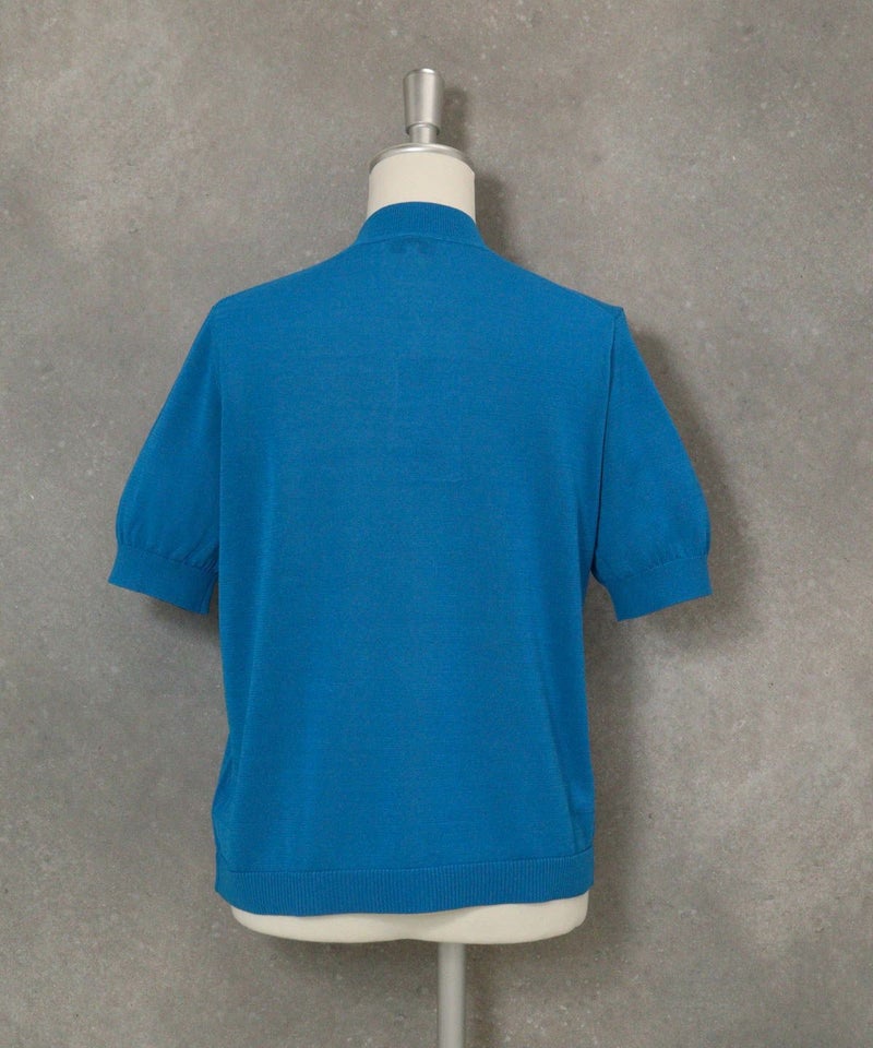 イラストニット半袖プルオーバー後（ブルー）