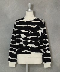 ヴィンテージ柄コットンカーディガン（ブラック）