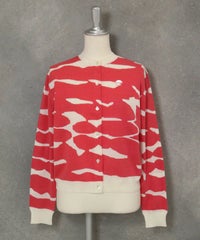 ヴィンテージ柄コットンカーディガン（オレンジ）