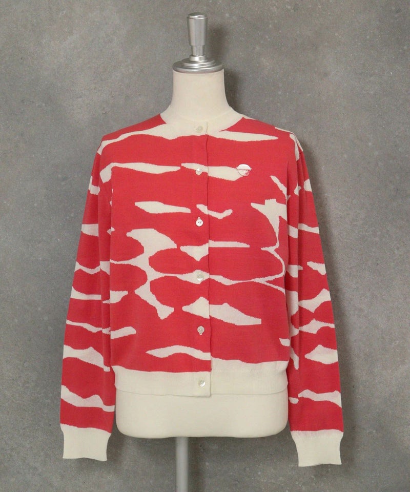 ヴィンテージ柄コットンカーディガン（オレンジ）