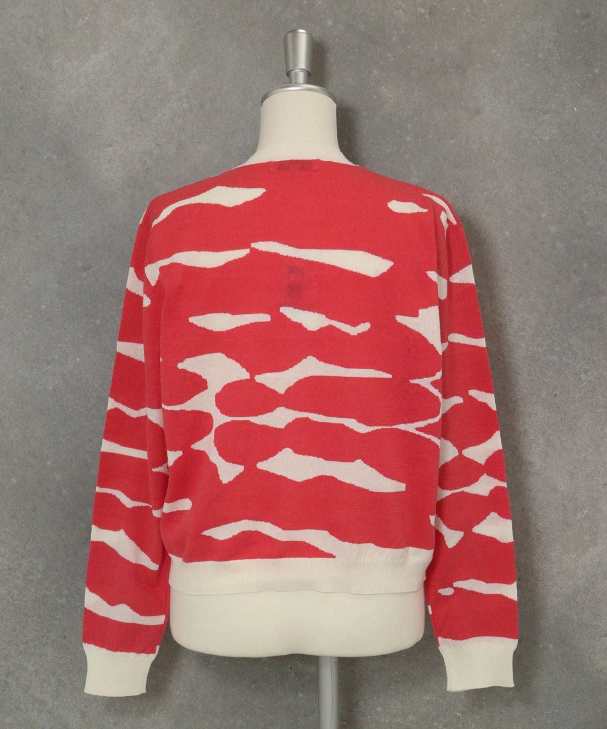 ヴィンテージ柄コットンカーディガン後（オレンジ）