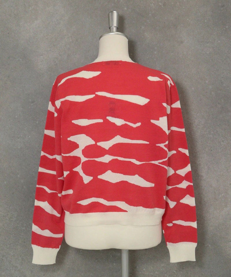 ヴィンテージ柄コットンカーディガン後（オレンジ）