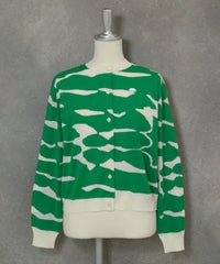 ヴィンテージ柄コットンカーディガン（グリーン）