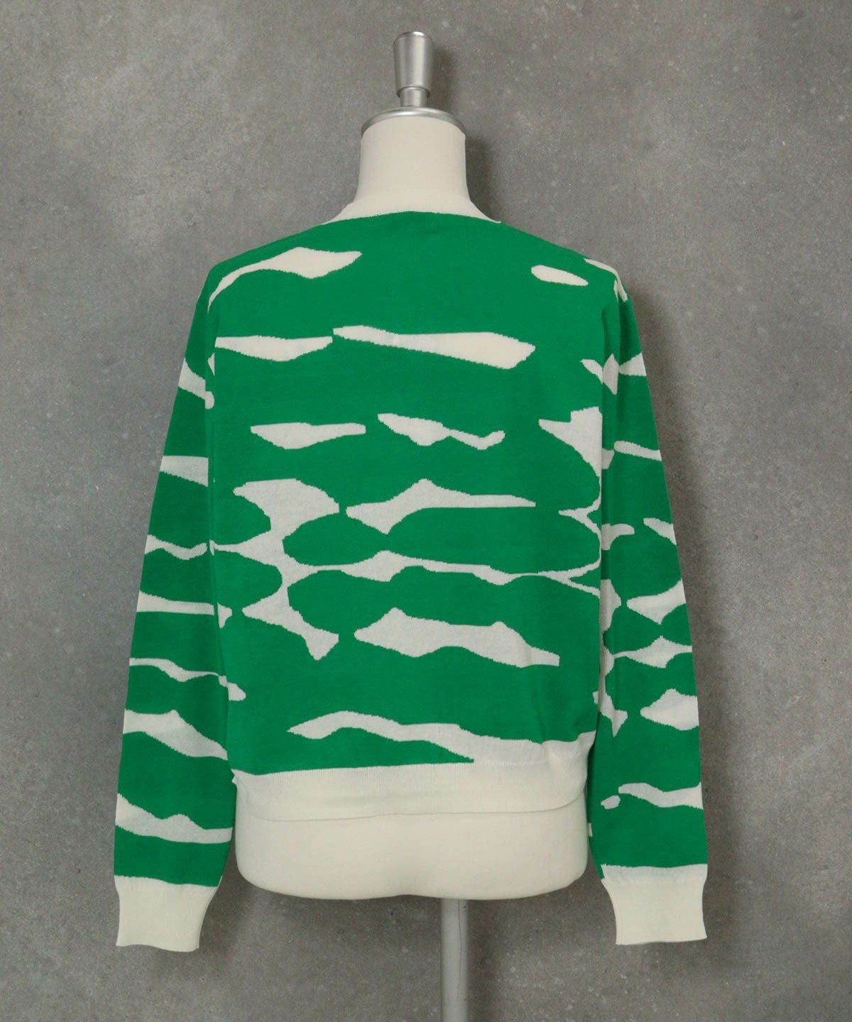 ヴィンテージ柄コットンカーディガン後（グリーン）