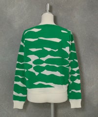 ヴィンテージ柄コットンカーディガン後（グリーン）