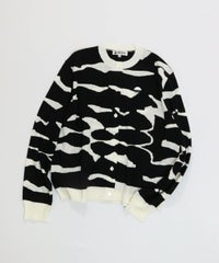 ヴィンテージ柄コットンカーディガン（ブラック）