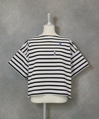 コットン100％天竺ボーダープルオーバー（ホワイト）