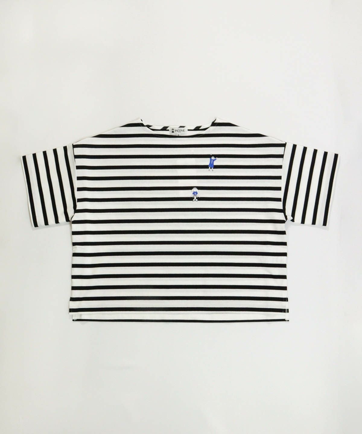 コットン100％天竺ボーダープルオーバー（ホワイト）