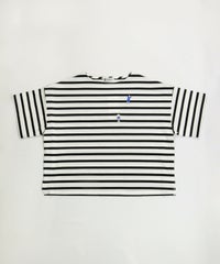 コットン100％天竺ボーダープルオーバー（ホワイト）