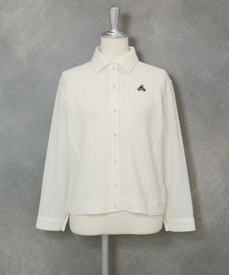 レース調襟付きシャツ（ホワイト）