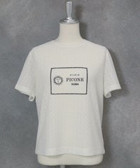 レース地タック袖プルオーバー（ホワイト）