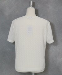 レース地タック袖プルオーバー後（ホワイト）