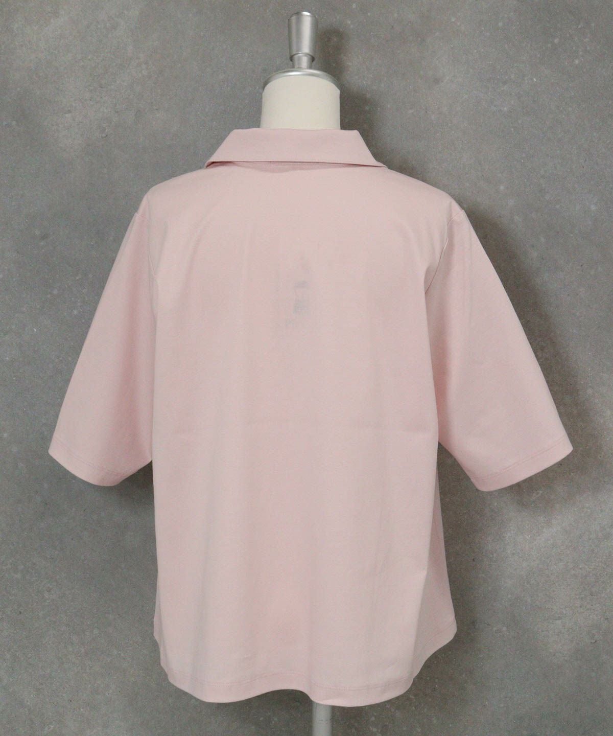 コットン100％スキッパープルオーバー後（ピンク）