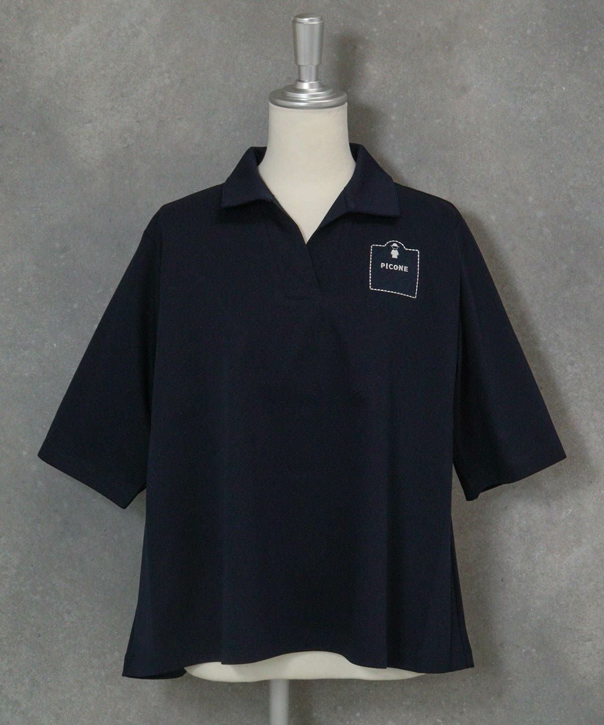 コットン100％スキッパープルオーバー（ネイビー）