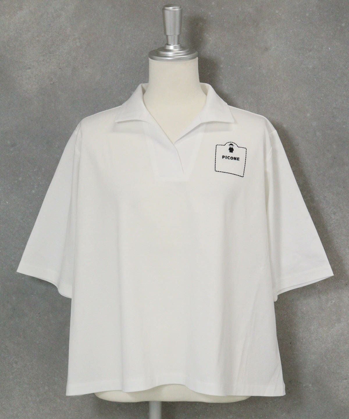 コットン100％スキッパープルオーバー（ホワイト）