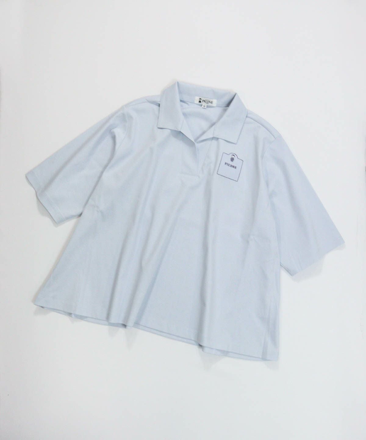 コットン100％スキッパープルオーバー（ライトブルー）