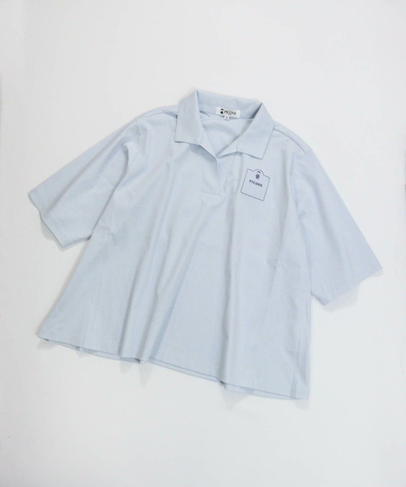 コットン100％スキッパープルオーバー（ライトブルー）