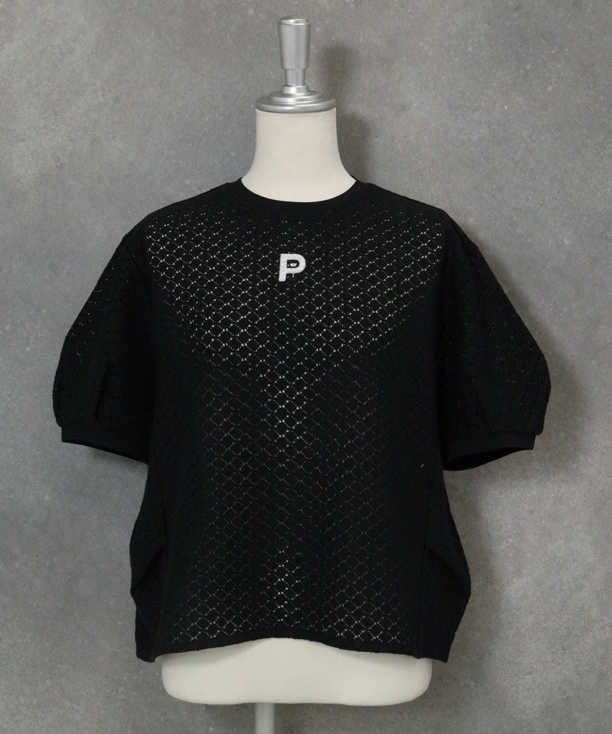 クロシェレースプルオーバー（ブラック）