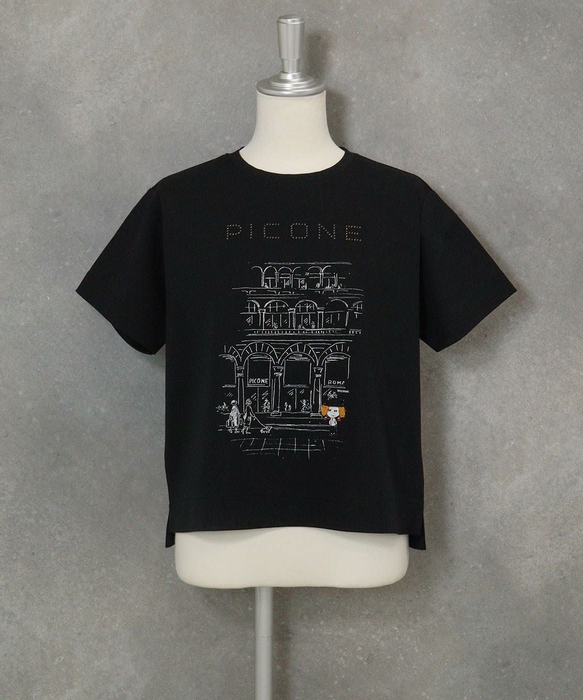 コットン混冷感ポンチプルオーバー（ブラック）