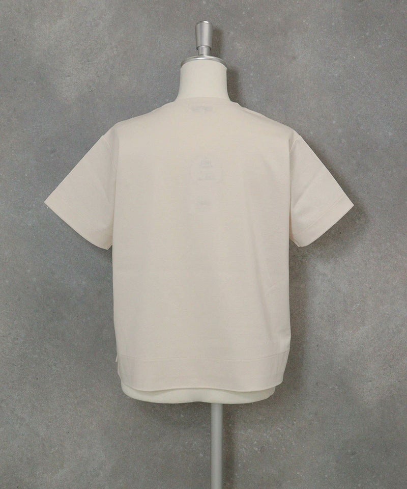 コットン混冷感ポンチプルオーバー後（ベージュ）