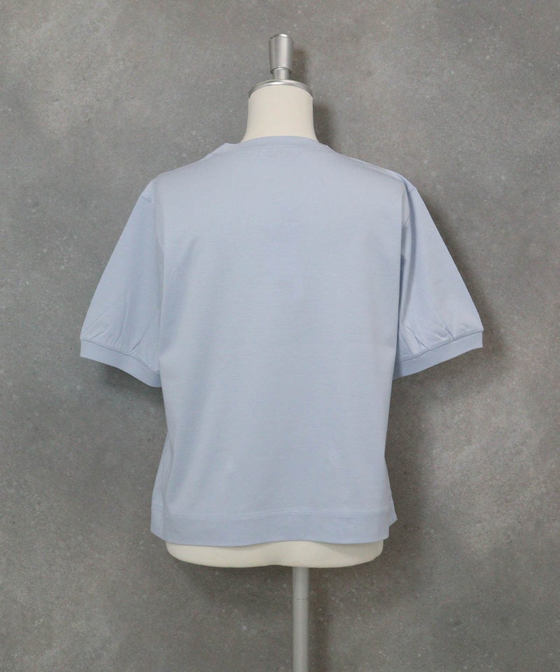 チュール刺繍冷感プルオーバー(ライトブルー)後ろ