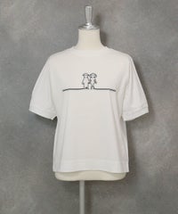 チュール刺繍冷感プルオーバー(ホワイト)前