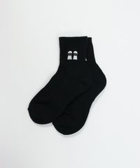 ピコ刺繍リブソックス（ブラック）
