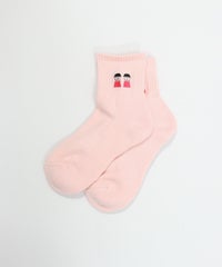 ピコ刺繍リブソックス（ピンク）