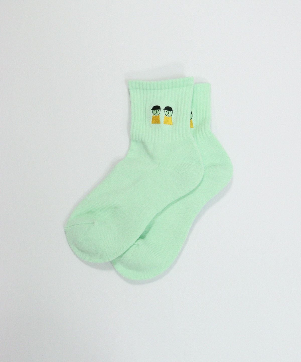 ピコ刺繍リブソックス（ライトグリーン）