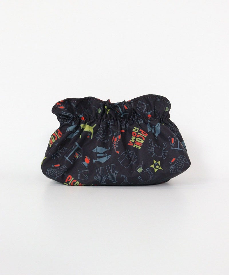 総柄ポーチ(ブラック)