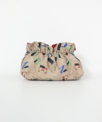 総柄ポーチ(ベージュ)