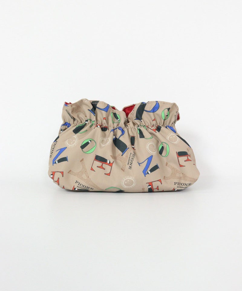 総柄ポーチ(ベージュ)