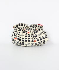 総柄ポーチ(ホワイト×ブラック)