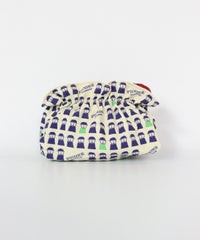 総柄ポーチ(ホワイト×ネイビー)