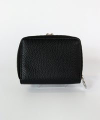 メタリック牛革ウォレット後（ブラック）