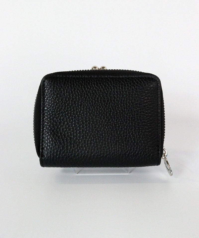 メタリック牛革ウォレット後（ブラック）