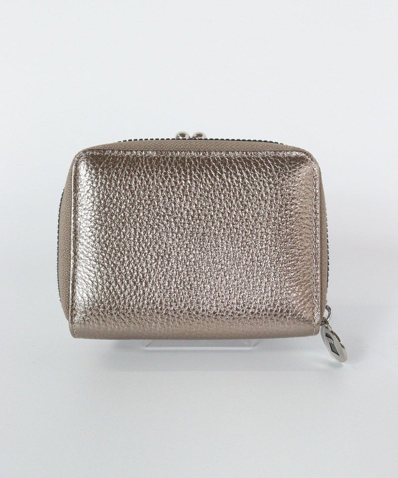 メタリック牛革ウォレット後（ブラウン）