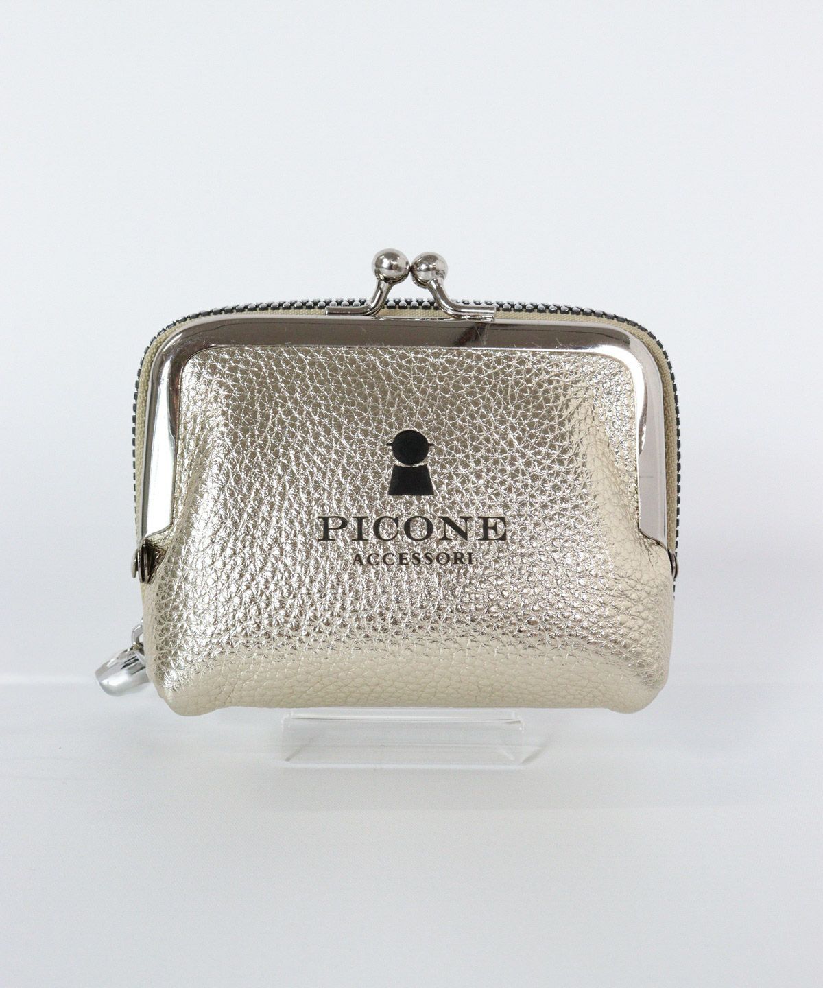 メタリック牛革ウォレット（ベージュ）