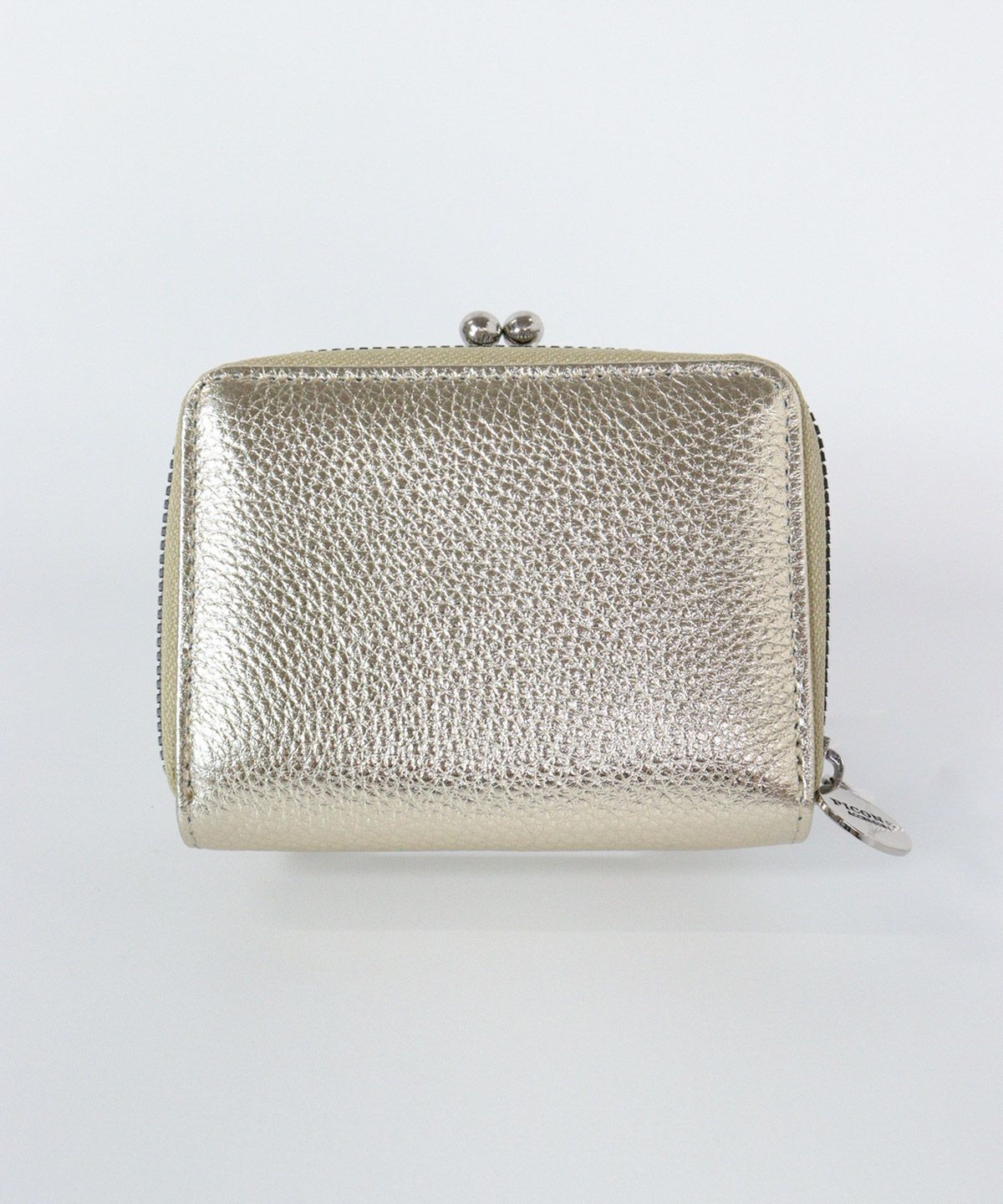 メタリック牛革ウォレット後（ベージュ）