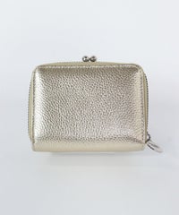 メタリック牛革ウォレット後（ベージュ）