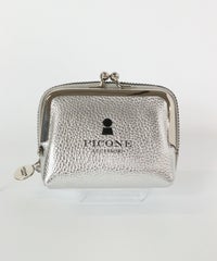 メタリック牛革ウォレット（ライトグレー）